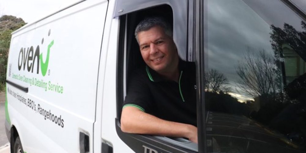 Canterbury Oven Cleaner, sat in his van